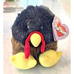 Puffkins Strut The Turkey 4"‎ Plush Animal Vintage 1998 Swibco With Tags Clean